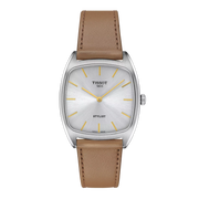 Tissot Stylist T159.909.16.031.00 - cinturino marrone - cassa acciaio - quadrante argento con indici gialli